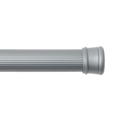 Kenney KN609L/13 Twist & Fit No Tools Spring Tension Standard Shower Curtain Rod with Non-Slip, Non-Scratch Ends, 42-72" Adjustable Length, Easy Install, Silver, 1" Diameter Rust Resistant Steel Tube - color: Silver