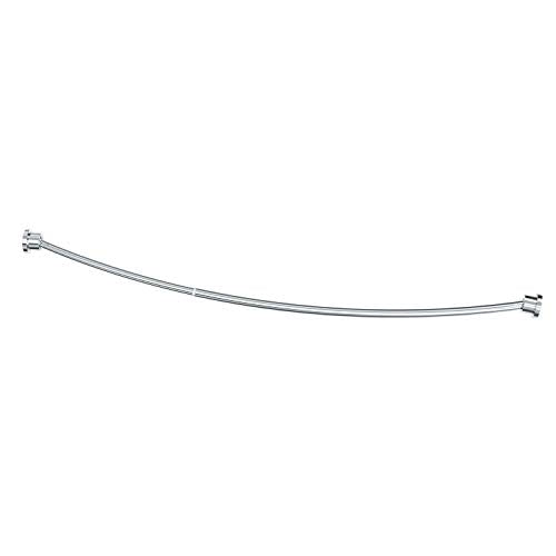 Gatco 827C Modern Minimalist Curved Shower Curtain Rod, Adjustable 42"–72" Wall Mounted Stainless Steel Shower Rod, Chrome Finish Bathroom Shower Rod, Curved Design Expands Shower Space Up to 8 Inches - color: Chrome