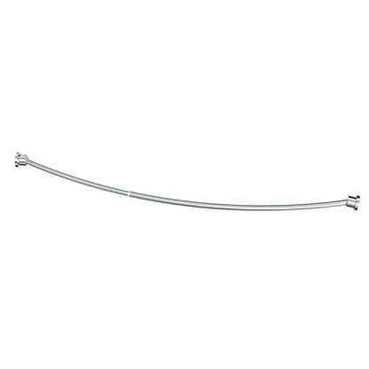 Gatco 827C Modern Minimalist Curved Shower Curtain Rod, Adjustable 42"–72" Wall Mounted Stainless Steel Shower Rod, Chrome Finish Bathroom Shower Rod, Curved Design Expands Shower Space Up to 8 Inches - color: Chrome