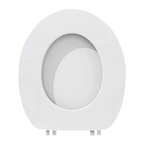 Soft Close Round Toilet Seat - Thickened Plastic Lid, Easy to Clean, Quiet Comfort, Fits Standard Toilets, White, Easy Install (White) - color: White