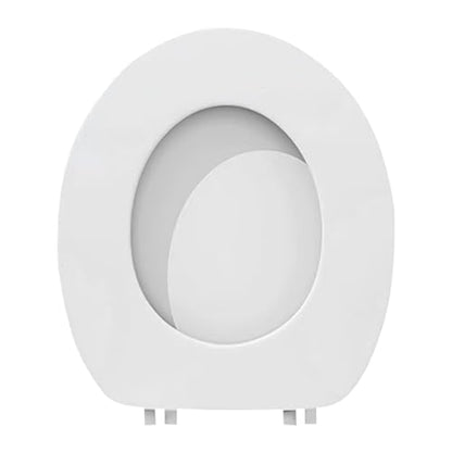 Soft Close Round Toilet Seat - Thickened Plastic Lid, Easy to Clean, Quiet Comfort, Fits Standard Toilets, White, Easy Install (White) - color: White