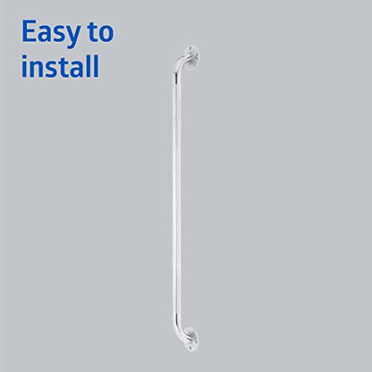 Medline Knurled Chrome 32” Grab Bar for Shower & Bathtub, Independence & Ease of Movement — For Elderly, Handicapped or Seniors, 300 lb. Capacity, 1 Bar - size: 32"