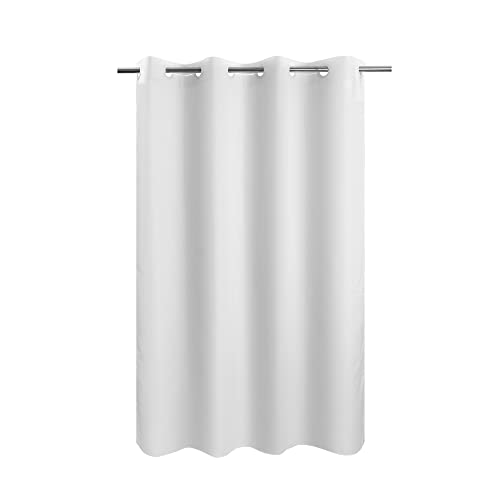 River Dream No Hook 60" Width Shower Curtain Microfiber - Soft Fabric Shower Stall Curtain Hotel Grade, Waterproof & Machine Washable, White, 60x74 - color: White, size: 60"W x 74"L (Pack of 1)