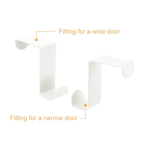 uxcell Over The Door Hooks,2pcs - Stainless Steel Door Hangers Hooks, S-Shaped Double Hooks for Hanging Clothes, Hats, Towels (White) - color: White