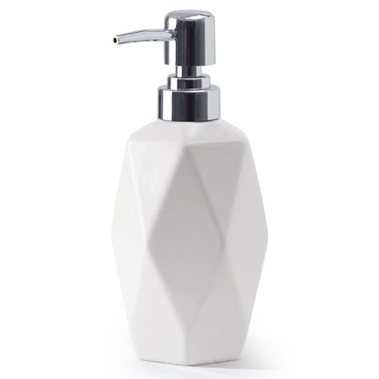 Soap Dispenser, 13.5oz Ceramic Soap Dispenser Bathroom for Kitchen & Bathroom (White) - color: White