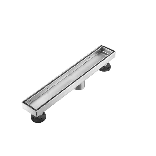 AVSIILE Linear Shower Floor Drain, 12 Inch Brushed Nickel 304 Stainless Steel Bathroom Drains Kit, Rectangular Shower Trench Drain with Reversable Tile-in Pattern Drain Cover & Hair Catcher - color: Brushed Stainless, size: 12 Inch