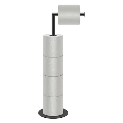 NearMoon Bath Toilet Paper Holder Stand- Modern Tissue Roll Holder Standing with Balanced Base, Rustproof Toilet Roll Holder for Bathroom/Kitchen Countertop (Matte Black, Metal Base) - color: Matte Black