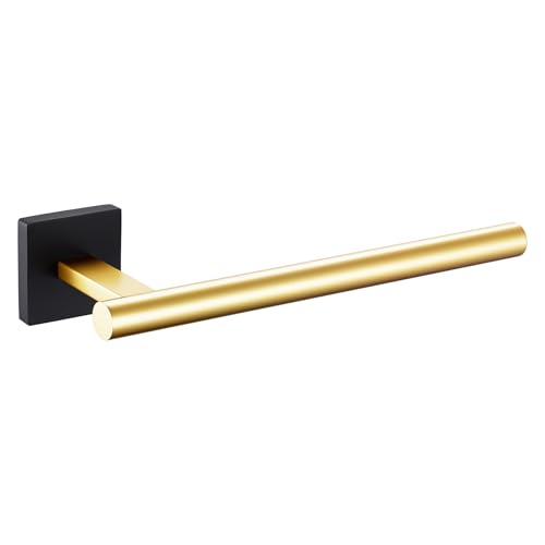 KOKOSIRI Bathroom Towel Bar Hand Towel Holders Wall Mount Toilet Kitchen Cabinet Paper Holder Stainless Steel Bath Hardware Black with Gold, B3008GDK - color: Black Gold, size: 1 Pack