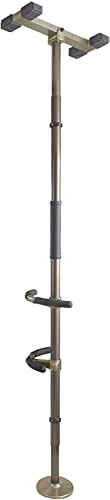 Sure Stand Pole, Elderly Tension Mounted Floor to Ceiling Transfer-Pole, Bathroom Safety Grab Bar and Stability Rail with Adjustable Curved Hand Grips and Padded Handle, Deep Bronze - color: Deep Bronze, size: Sure Stand Pole