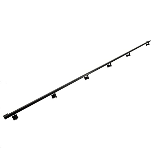 Urban Contemporary Aluminum Complete Handrail Grab Bar Set, Brackets Included, Powder Coated Finish (Black, 17 Foot Handrail) - color: Black, size: 17 Foot Handrail