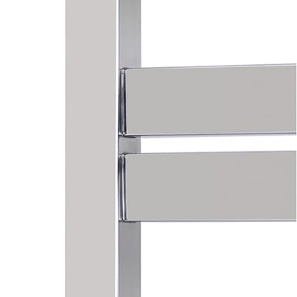 WarmlyYours Milan Heated Towel Rack, 14 Bars, Polished Steel | Wall-mounted hardwired electric towel warmer for spa-like comfort and luxury bathroom upgrade, dries multiple towels