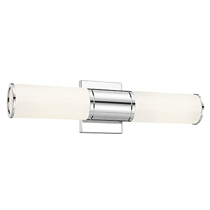 2-Light Chrome Bathroom Vanity Light Fixtures, Milk Glass Shades | 2-light modern bathroom wall sconces, vertical or horizontal mounting, E26 base, hardwired, bulbs not included, VL834-CH-ML - color: Chrome-Milk Glass