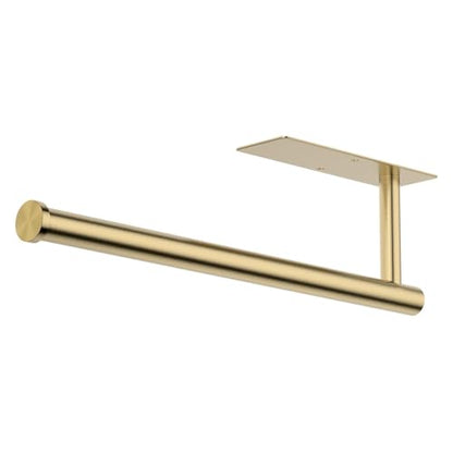 Paper Towel Holder Under Cabinet, Self-Adhesive,No Drilling, Stainless Steel, Wall-Mounted for Kitchen and Bathroom, Easy Install, Durable, Space-Saving, Ideal for Home, RV (Gold, 1 Pack) - color: Gold