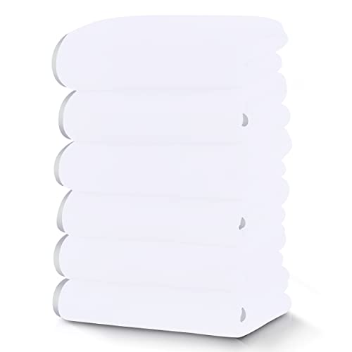 TENSTARS Silk Hemming Hand Towels for Bathroom - Quick Drying - Ultra Soft Microfiber Absorbent Towel for Bath Fitness, Gym, Shower, Hotel, and Spa - 16x28 Inch | Set of 6, White - color: White, size: 6 Piece Hand Towels