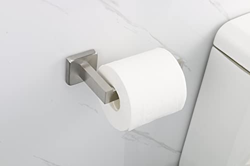 TocTen Toilet Paper Holder-Bathroom Tissue Holder Fit Big Roll Paper, Made of Thicken SUS 304 Stainless Steel, Square Paper Roll Holder Wall Mount Suitable for Bathroom, Kitchen, Office (Brushed, 6.5) - color: Brushed-square