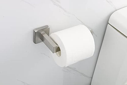 TocTen Toilet Paper Holder-Bathroom Tissue Holder Fit Big Roll Paper, Made of Thicken SUS 304 Stainless Steel, Square Paper Roll Holder Wall Mount Suitable for Bathroom, Kitchen, Office (Brushed, 6.5) - color: Brushed-square