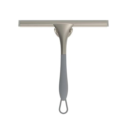 Better Living Products 17500 Soft Grip Shower Squeegee, 10-Inch Rubber Blade, Grey/Nickel
