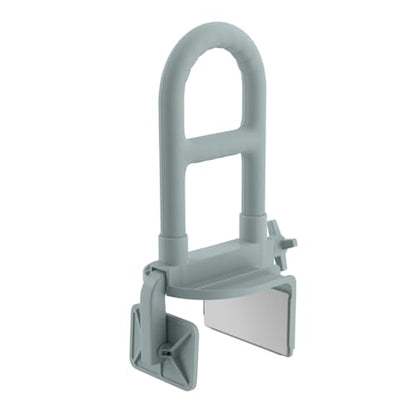Medline Clamp-On Bathtub Grab Bar, Fits Tub Walls 2.75–6.25 in Wide | 250 lb Capacity, Tool-Free Installation, Rubber-Padded Grip, Built-In Microban Protection, Light Gray - color: Light Gray