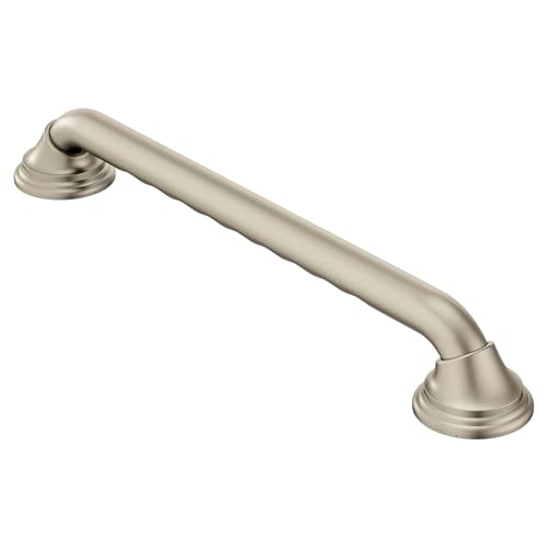 Moen LR8724D3BN Bathroom Safety 24-Inch Ultima Designer Bathroom Grab Bar, Brushed Nickel - color: Brushed Nickel