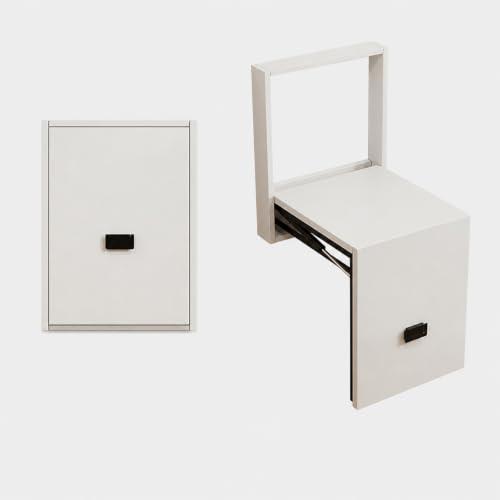 Wall Mounted Folding Stool, Solid Wood Foldable Shoe Bench with Spring Hinge, Space Saving Wall Seat for Entryway, Bedroom and Hallway - color: A
