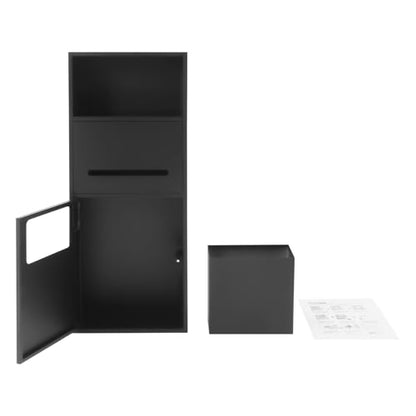 Black Recessed Toilet Paper Holder, Shower Niche 304 Stainless Steel | Bathroom Trash Can Holder Cabinets, Wall-Inserted Niche Recessed Large Capacity 44Lbs for Bathroom Storage-11.02x5.31x27.56in - color: Black
