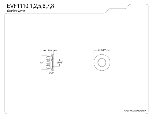 Kingston EVF1117 1-3/16" Sink Overflow Hole Cover Ring, Brushed Brass - color: Brushed Brass