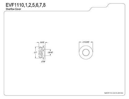 Kingston EVF1117 1-3/16" Sink Overflow Hole Cover Ring, Brushed Brass - color: Brushed Brass