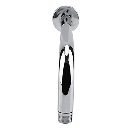 Yctze Extra Long Shower Arm with Wall Fixed Chrome Finish, Stainless Steel Rain Replacement Flange Set, 18in Extension Pipe for Rain Shower