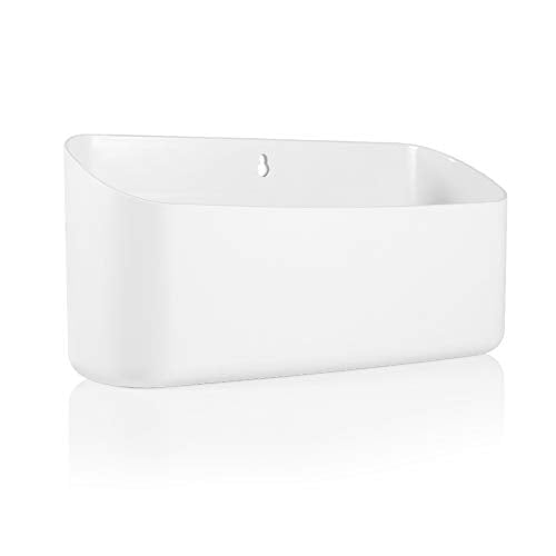 Picowe Magnetic Laundry Storage, Lint Holder Bin for Laundry Room, Space-Saving Trash Container Hanging on Dryer, Washer or Wall Mount Trash Bin (Gray White) - size: M - White