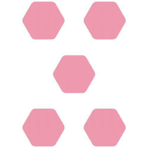 Kahuna Grip Bathtub Bath and Shower 5¼" Hexagon Non-Slip Traction Treads (Pink) - color: Pink