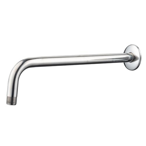 Joyrain Shower Arm Extension with Flange Base, 304 Stainless Steel Extension Pipe, Adjustable Flexible Shower Arm (Chrome, 12-Inch L-Shaped Extension Arm) - color: L-Shaped Extension Arm( 12-In), size: Chrome