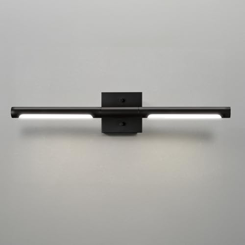 Globe Electric 63000203 5-Piece All-in-One Bathroom Set, 2-Light LED Vanity Light, Matte Black, 1200 Lumen, Towel Bar, Robe Hook, Toilet Paper Holder, Towel Ring, Bathroom Lights Over Mirror - color: Matte Black