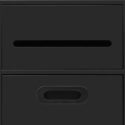 Bathroom Trash Can, 1.59 Gallon Tilt Out Trash Bin Cabinet, Recessed Wall Mounted Hidden Trash Cabinet, Stainless Steel Trash and Recycling Organizer with Toilet Paper Holder for Kitchen(Black)
