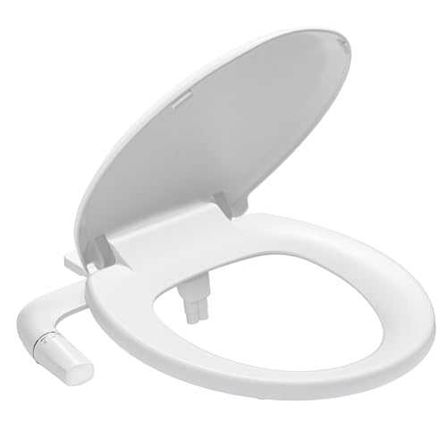 SAMODRA Bidet Toilet Seat with Soft Close Lid | Fits Round Toilets,Non-Electric,Dual Nozzle System, Adjustable Water Pressure, Quick-Release for Easy Installation & Clean