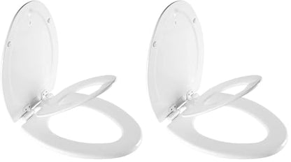 Mayfair NextStep Toilet Seat with Built-In Potty Training Seat, Slow-Close, Removable that will Never Loosen, ELONGATED, White (Pack of 2) - size: Elongated (Pack of 2), style: 2-in-1 Toilet Seat