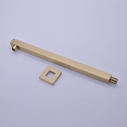 TRUSTMI 16" Shower Arm Champagne Bronze, Wall Mount Rainfall Extension | Square Arm with Flange, Stainless Steel Rainfall Shower Head Extension, NPT 1/2" Wall Mount, Universal Fittings, 90° - color: Champagne Brozne