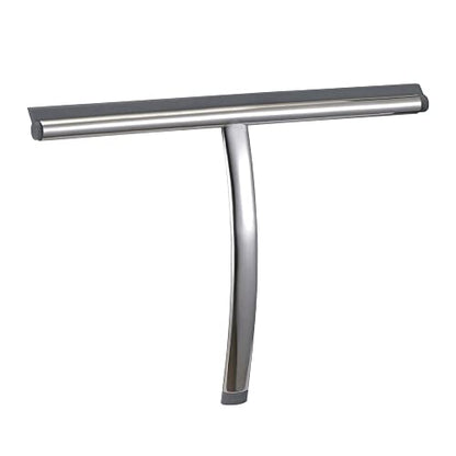 Sealskin Deluxe Shower Squeegee, Glass Wiper for Shower and Window, Practical Squeegee with Flexible Silicone Holder, Polished Stainless Steel Handle, Silver