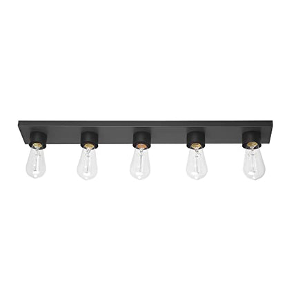 Globe Electric 5-Light Vanity Light, Matte Black, Modern Glam, Bathroom Fixture, Horizontal Vertical Mount, 52088