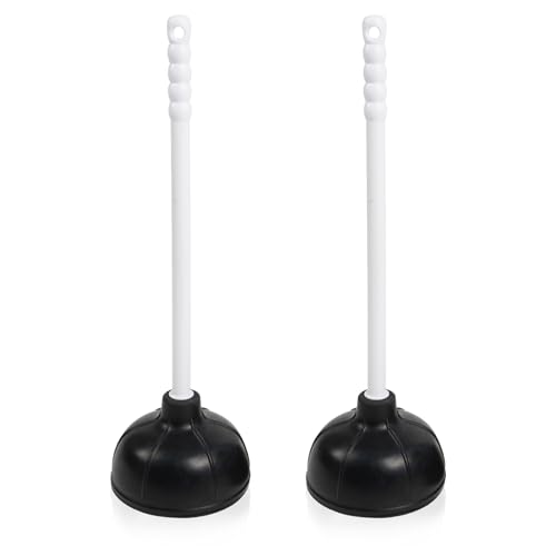 KOOMADE Force Suction Cup Rubber Toilet Plunger with PP Handle, Toilet Bowl Plunger Heavy Duty Pump Clogged Solution for Bathroom Stores Restaurants Strong Sink to Fix Clogged Toilets Drains Sinks (2)