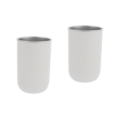 Cabilock 2pcs Daily Use Stainless Steel Toothbrush Storage Cup Multi-Functional Mouthwash Rinse Cup for Boys and Girls Lightweight Bathroom Organizer Design Capacity