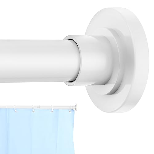 CorkLatta White Shower Curtain Rod 31 to 80 Inch,1 Inch Diameter Adjustable Spring Tension Stainless Steel Telescoping Rod,Easy Install,No Rust - color: White, size: 31-80