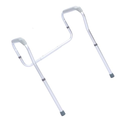 Aramox Bathroom Toilet Guardrail Aluminum Alloy Toilet Safety Frame 5 Level Height and Width Adjustable 220 Lb Support for Elderly Disabled Pregnant Women Recovery Use