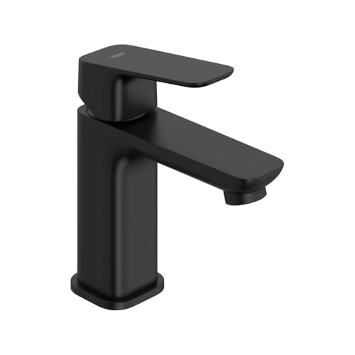 GROHE Cubeo S- Size Single-Hole Single-Handle Bathroom Faucet, Matte Black | Bathroom Sink Faucet: Single Hole Vanity Faucet, Water-Saving 1.2GPM, SilkMove Ceramic Valve, Drain Not Included | 1018992430 - color: Matte Black, size: S-Size