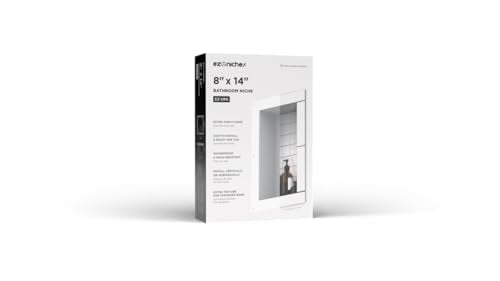 New Ready for Tile Recessed Bathroom Shower Shampoo Shelf Niche (8" X 14" Small Rectangular) - size: 8" x 14" Small Rectangular