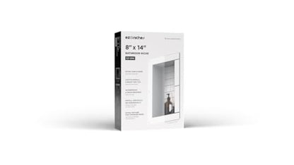 New Ready for Tile Recessed Bathroom Shower Shampoo Shelf Niche (8" X 14" Small Rectangular) - size: 8" x 14" Small Rectangular