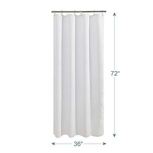 AmazerBath White Waffle Shower Curtain, 36x72 Inches, Fabric Stall Curtain With Waffle Weave, Hotel Quality Bathroom Shower Curtains - color: White, size: 36"W x 72"L (Pack of 1)
