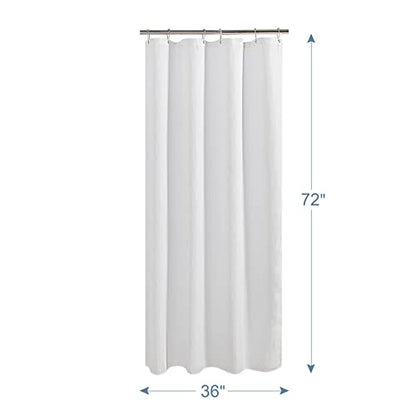 AmazerBath White Waffle Shower Curtain, 36x72 Inches, Fabric Stall Curtain With Waffle Weave, Hotel Quality Bathroom Shower Curtains - color: White, size: 36"W x 72"L (Pack of 1)