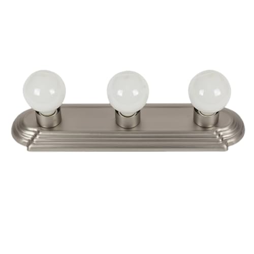 Diodesy- 3-Light Vanity Strip Light 18-Inch Art Deco Linear Brushed Nickel Fixture Dimmable 3 Medium Base Sockets (Bulbs Not Included) Modern Wall Mounted Lighting Over Mirror for Bathroom Bedroom