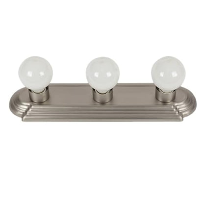 Diodesy- 3-Light Vanity Strip Light 18-Inch Art Deco Linear Brushed Nickel Fixture Dimmable 3 Medium Base Sockets (Bulbs Not Included) Modern Wall Mounted Lighting Over Mirror for Bathroom Bedroom