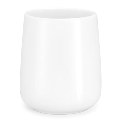 Bathroom Tumbler Cup Ceramic 13.5oz Reusable Toothbrush Cup 400ml,Toothbrush Holder Adequate for Your Bathroom (Shiny White) - color: Shiny White, size: 1pcs
